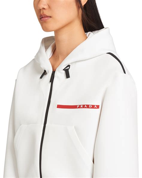 prada cropped blouse|prada hoodie women's.